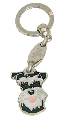 SCHNAUZER SVART/SILVER - pet ID tag, dog ID tags, pet tags, personalized pet tags MjavHov - engraved pet tags online